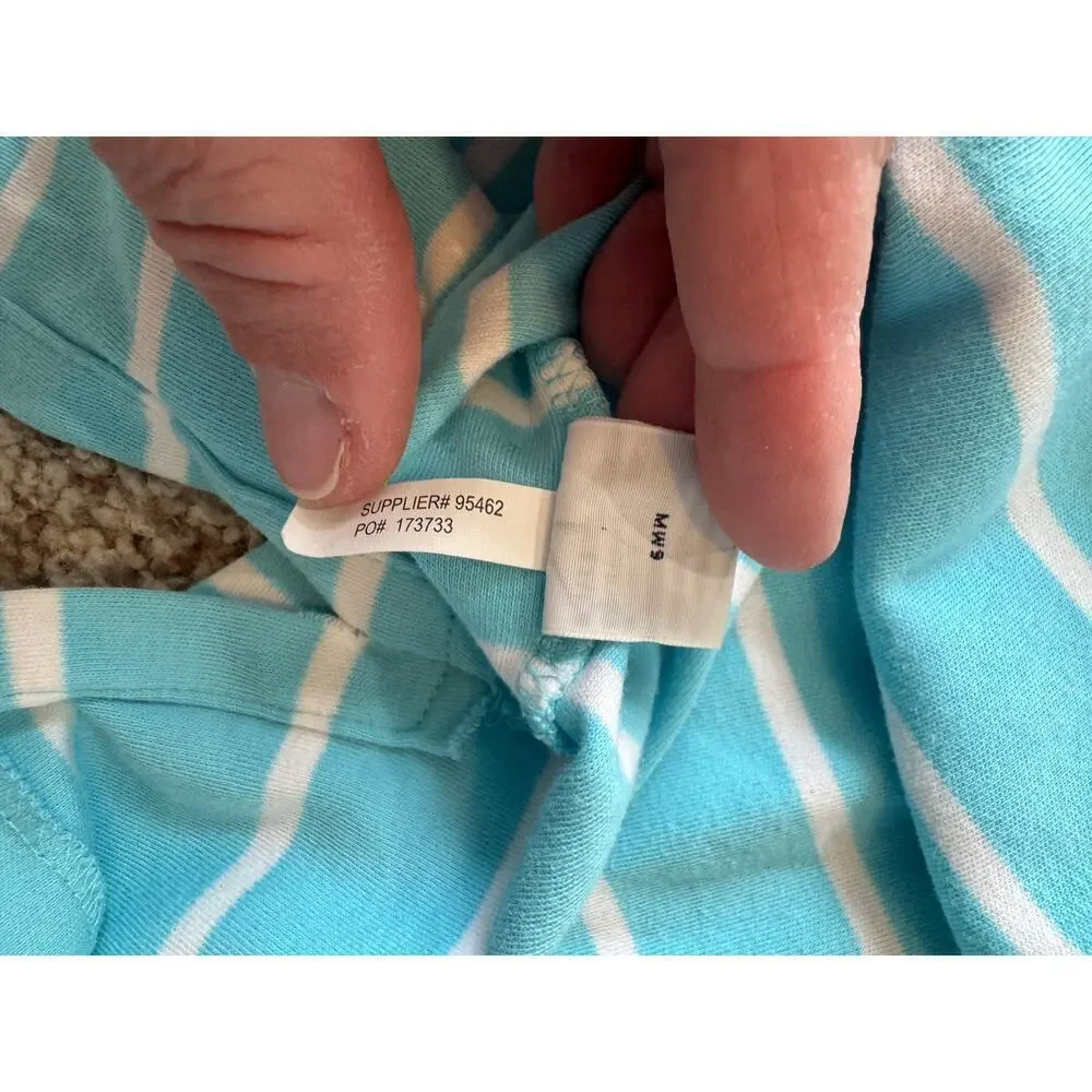 POLO by Ralph Lauren collared shirt, size XL, Teal & White striped; Cotton